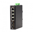 Промышленный PoE коммутатор Gigabit Ethernet на 4GE PoE + 2 GE SFP порта/ Промышленный PoE коммутатор Gigabit Ethernet на 4GE PoE + 2 GE SFP порта. Порты: 4 x GE (10/ 100/ 1000Base-T) с PoE (до 30W) + 2 x GE SFP (1000Base-X). Соответствует стандартам PoE IEEE 802.3af/ at. Автоматическое определение PoE устройств. Суммарная мощность PoE до 120W. Встроенная грозозащита 6кВ. Питание: 2 x входа DC48-57V(125W). БП в комплект НЕ входит. Монтаж на DIN-рейку. Размеры (ШхВхГ): 30x119x100мм. Рабочая темпе