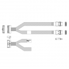 Кабель JPC P7352DN00800-1 Cable MCIO x8 74P (прямой Straight Type) -TO- 2x OCuLink x4 42P (прямой Straight Type) , 85 Ohm, L:80cm (P7352DN00800-1)