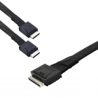 Кабель Amphenol RML80-0249/RML42-0249 Cable OcuLink SFF8611 8i to 2x SFF8611 4i, length= 80cm, OEM (RML80-0249)
