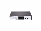 S1510-8P Коммутатор Unmanaged Multi functional PoE Switch (8 1000M PoE ports, 2 GE TX ports; built-in AC220V power supply; 120W PoE power, desk-top/rack-mounted installation) (S1510-8P)