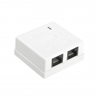 Аксессуары Розетка компьютерная Hyperline SB1-2-8P8C-C6-WH Розетка компьютерная RJ-45(8P8C), кат 6, двойная, внешняя, Dual IDC (SB1-2-8P8C-C6-WH)