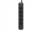 Сетевой фильтр AGNI плоский TP-FS5E-5m-black, 5 розеток Schuko, чёрный, кабель 5 метров, мощность нагрузки 4000 Вт, 16А, заземление, защита от короткого замыкания, сечение кабеля 3 х 1.5 кв.мм., размер 324x59x39 мм. (TP-FS5E-5M-BLACK)