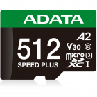 Флеш карта microSDXC 512GB A-Data UD512GUI3V30A2SP-RA1 Speed Plus V30 A2 + adapter (UD512GUI3V30A2SP-RA1)