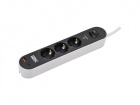 Фильтр сетевой/ Фильтр сетевой СФ-03К 16А USB A+C 20Вт 1,5м 3х1,5мм2 черный (WFP10-16-03-01-ZKU-K02)