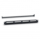 WRLine WR-PL-24-C5E-D Патч-панель 19" (1U), 24 порта RJ-45, категория 5e, Dual IDC, с задним кабельным организатором, цвет черный, (WR-PL-24-C5E-D)